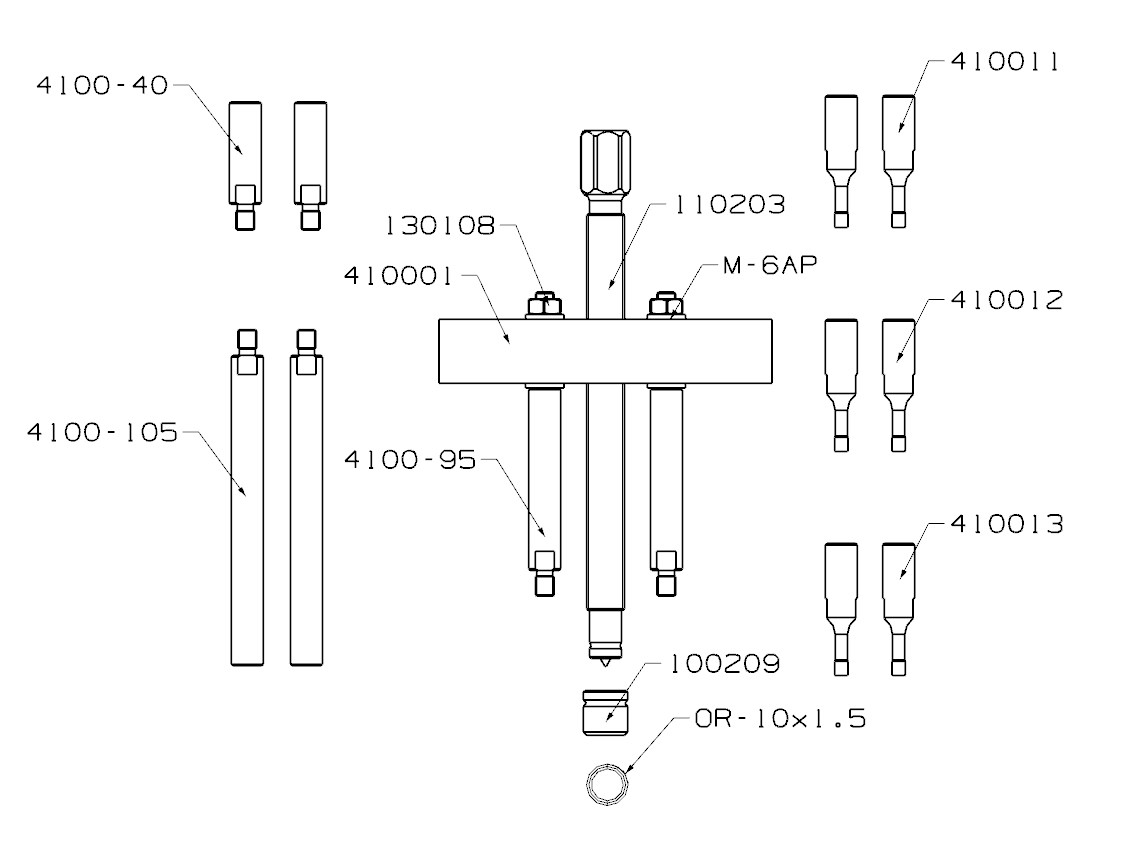 EXTRACTOR DE RODAMIENTOS DE BOLAS FORZA SERIE 4100